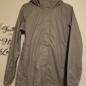 Northface Rainwear White Polka-Dot Gray jacket